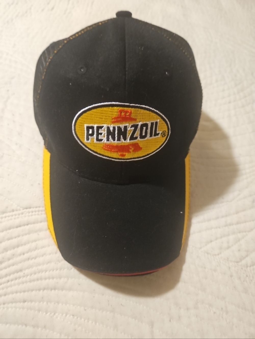 Pennzoil Baseball Style Cap Mesh Back Trucker Hat Adjustable Embroidered